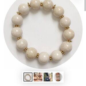 Chic Gold and Cream Beaded Bracelet